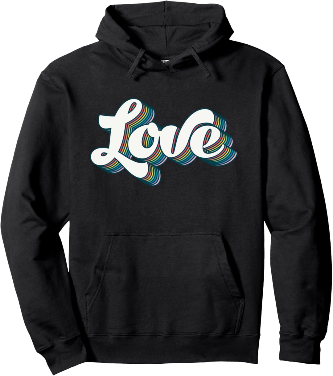 Liebe und Regenbogen - Süsser Retro Pullover Hoodie