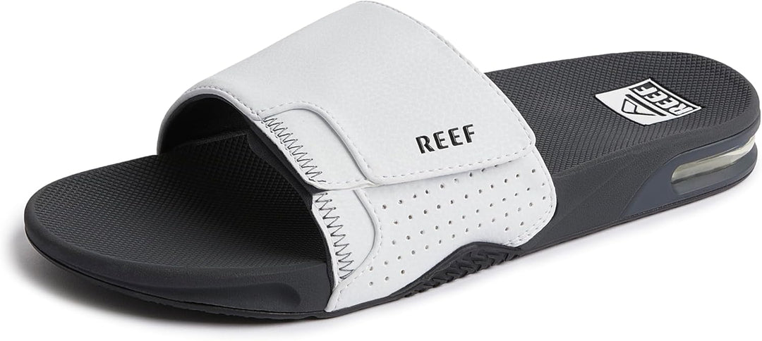 Reef Slipper Fanning Slide 47 EU Grau Weiss, 47 EU Grau Wei&#xDF;