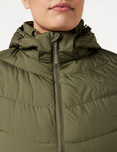 Jack Wolfskin Damen SELENIUM COAT winddichter Daunenmantel, granite, XXL