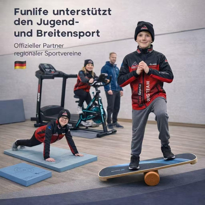 FunLife Balance Board aus Holz – Stabiler Gleichgewichtstrainer für Core Training, Fitness & Balance