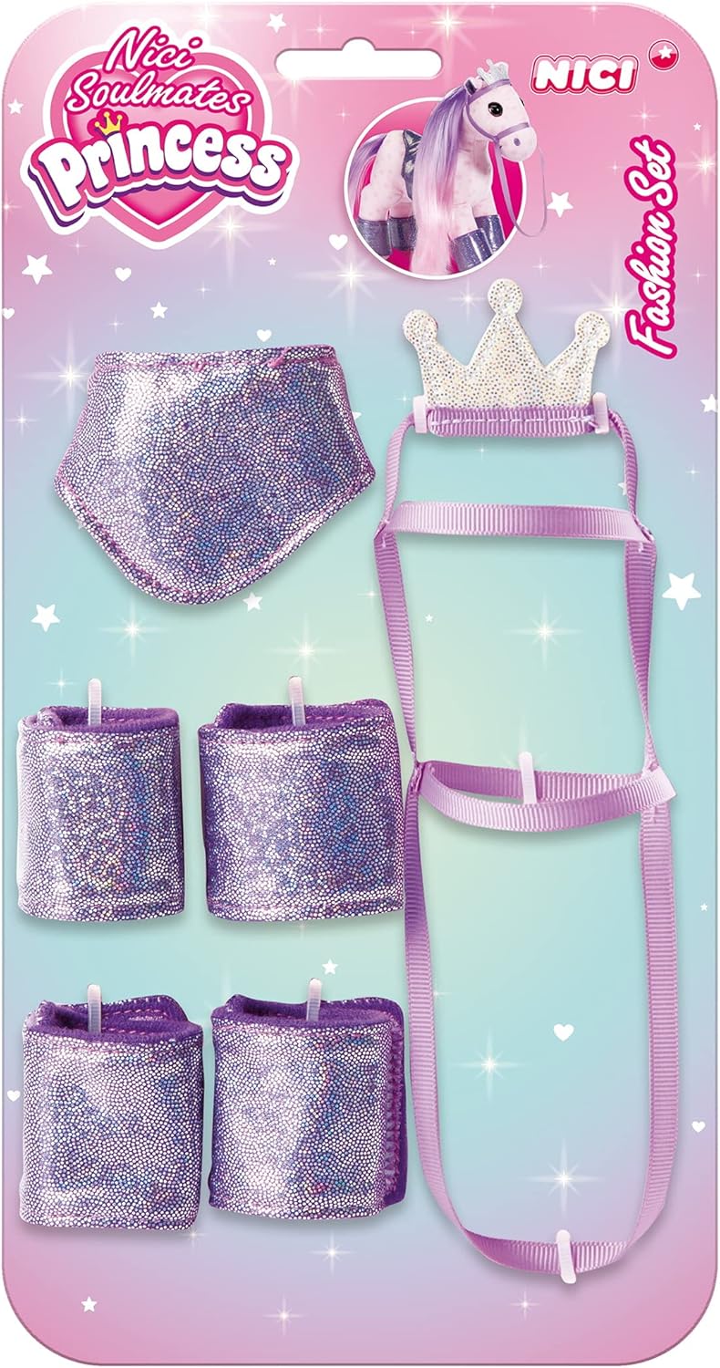 NICI 45882 Styling-Set 6-teilig Soulmates Princess 25cm-Zubehör für Frisier-Pferd zum Spielen und St