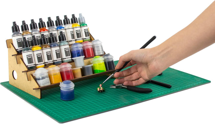 Farbenregal (Farbständer) Hohe Kapazität Stufen-Organizer (ohne Bohrungen) für Tabletop-Farben & Mod