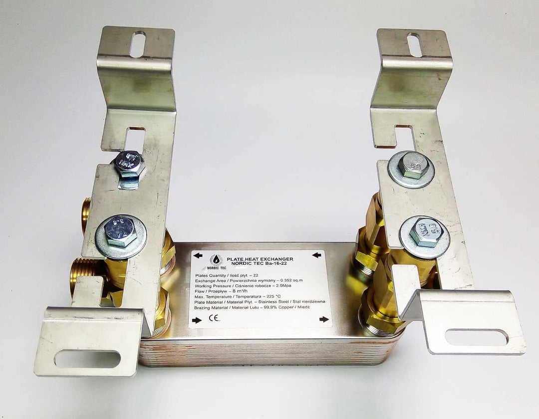 Edelstahl Plattenwärmetauscher Plattenwärmeübertrager Nordic Tec Ba-16-22 22 Platten 100kW 1” mit Wa