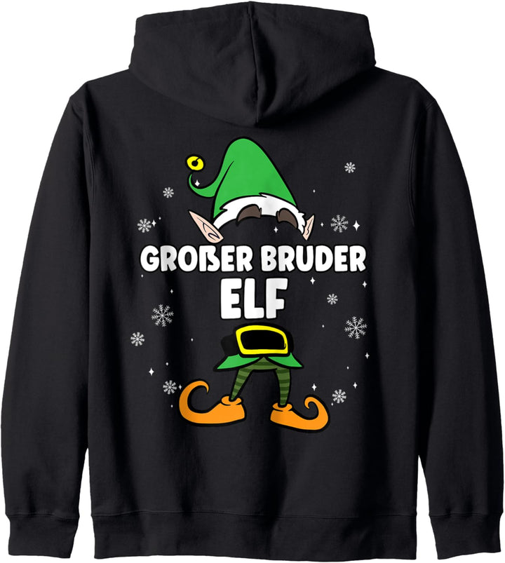 Grosser Bruder Elf Partnerlook Weihnachten Kapuzenjacke