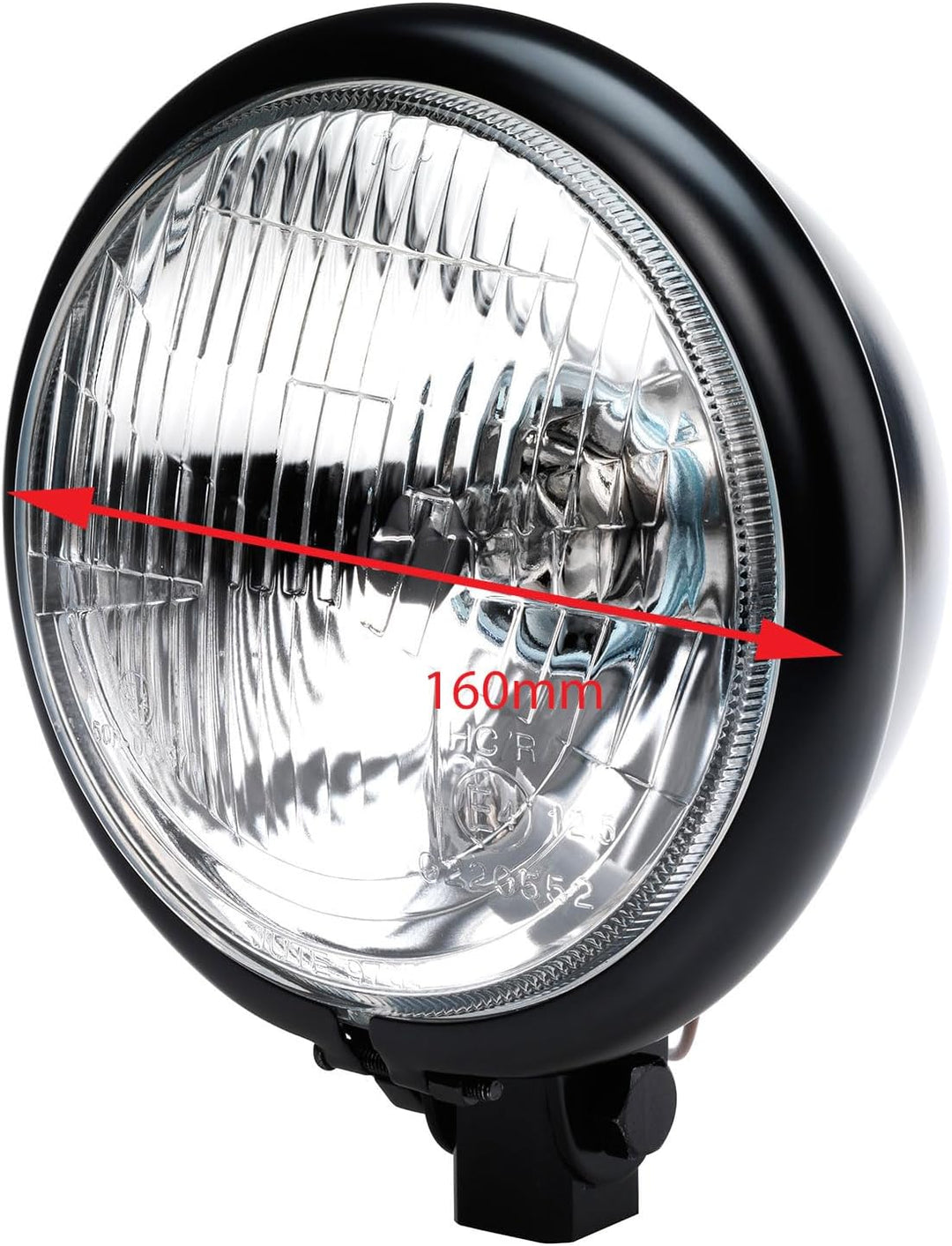 Germany Motorsports Motorrad Haupt Front Scheinwerfer Bullet Bates-Style schwarz E-geprüft universal
