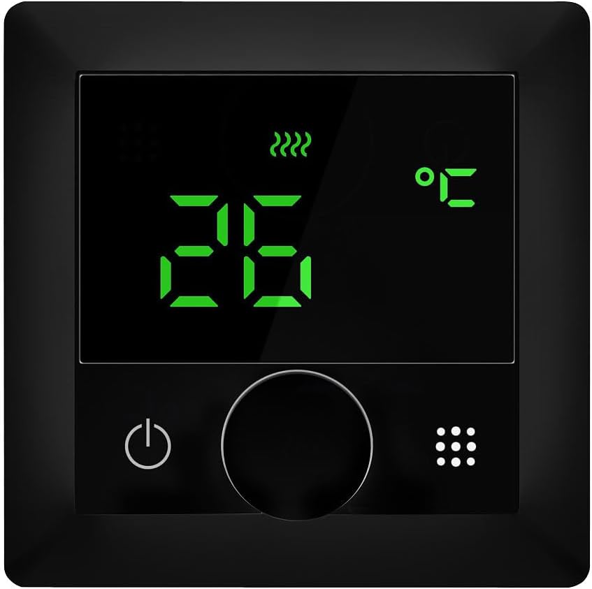 revolt Thermostat Heizung WLAN: 2er-Set WLAN-Fussbodenheizungs-Thermostate mit Sprachsteuerung, schw