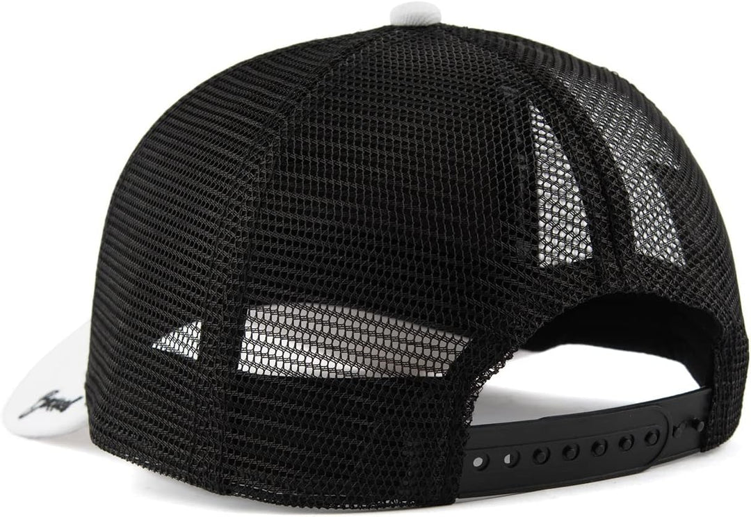 Bexxwell Trucker Cap weiss schwarz mit Kreuz-Stickerei (optimale Passform, Kappe, White, Black, Truc