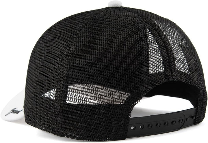 Bexxwell Trucker Cap weiss schwarz mit Kreuz-Stickerei (optimale Passform, Kappe, White, Black, Truc