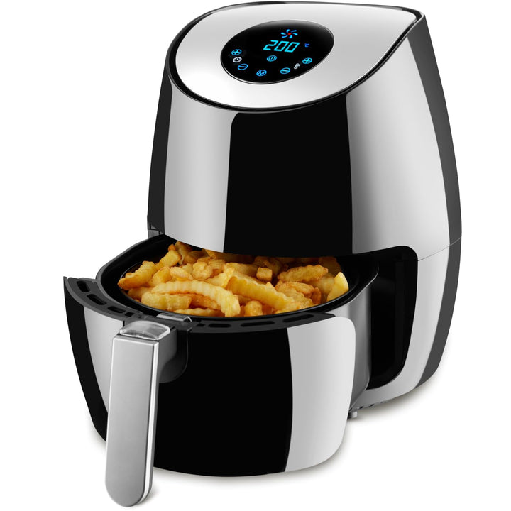 tectake® Heissluftfritteuse, Airfryer, 3,6 l Fassungsvermögen, Touchscreen-Display, 7 Programme, Air