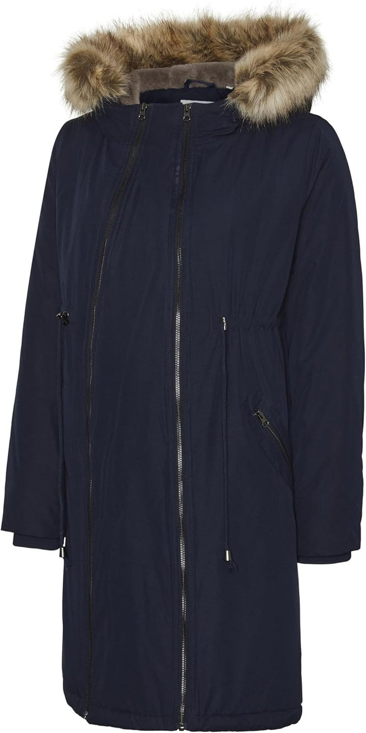 MAMALICIOUS Female Jacke Umstands-Mantel M Blau, M Blau