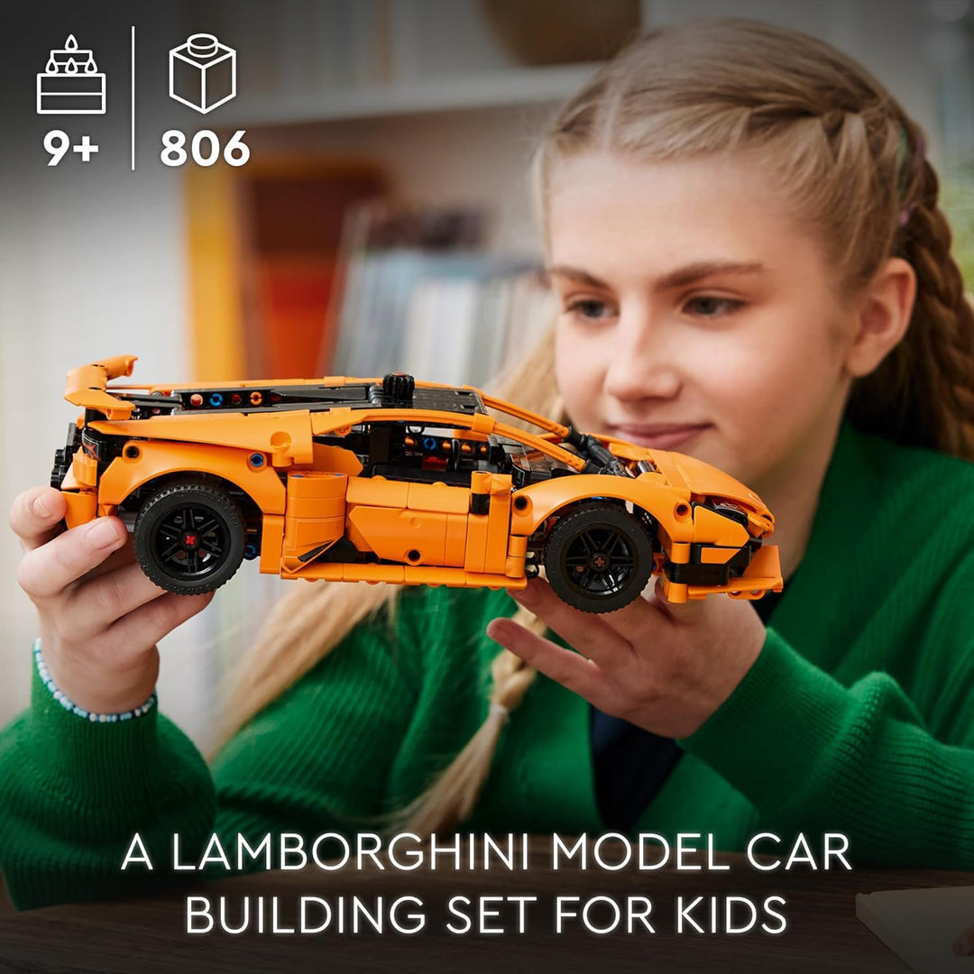 LEGO Technic 42196 Lamborghini Huracán Tecnica Orange Advanced Building Toy, Lamborghini Car Toy for