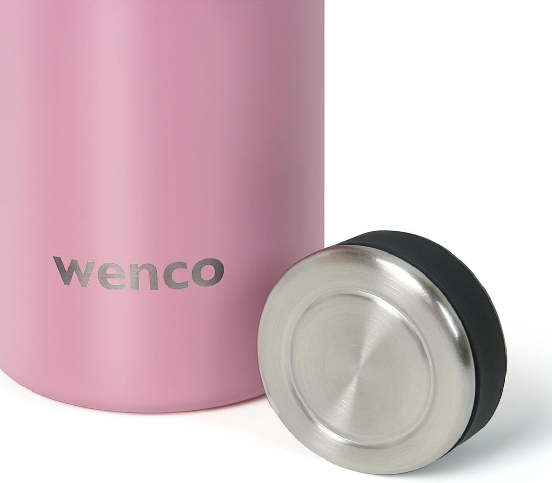 wenco Trinkflasche Edelstahl 0,75l / 750ml isoliert und auslaufsicher für kalte und heisse Getränke
