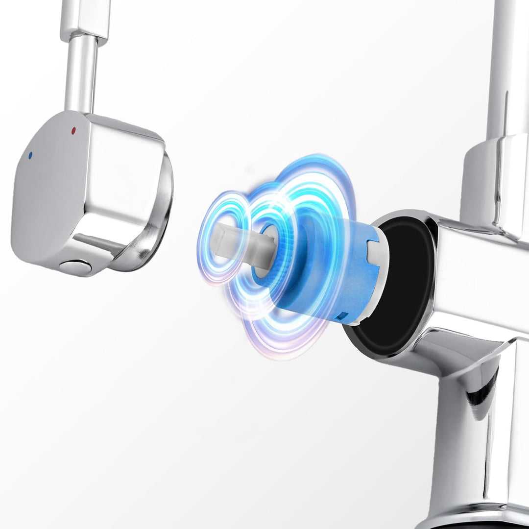 Auralum Küchenarmatur Spültischarmatur aus Edelstahl für Küche, Hochdruck wasserhahn küche mit 360°