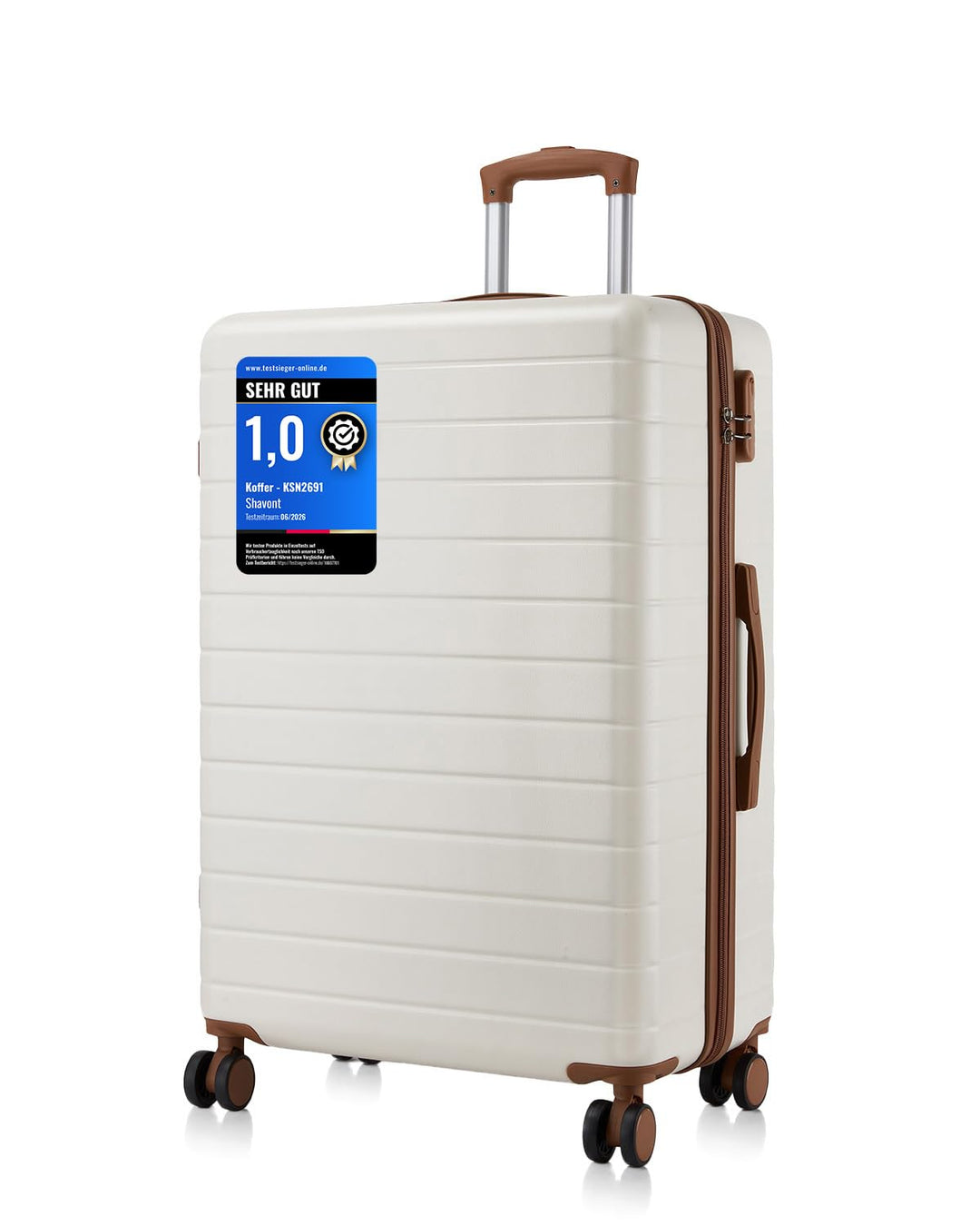 Handgepäck Koffer Gross, Leichter ABS+PC Reisekoffer für Flugzeug, Ryanair Trolley mit 4 Rollen, Har