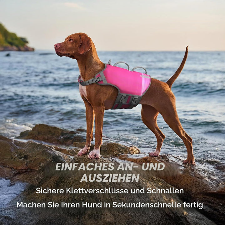 VIVAGLORY Neoprene Schwimmweste Hund, Rettungsweste Hund für Bootfahren, Schwimmweste, Schwimmhilfe