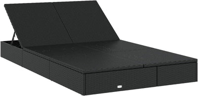 Festnight Poly Rattan Doppelliege Sonnenliege für 2 Personen Gartenliege 2 Personen Doppelliege Outd