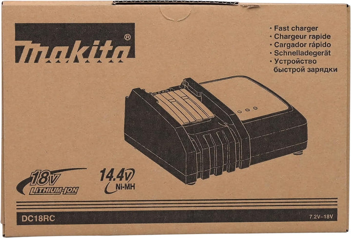 Makita Ladegerät DC18RC für 14,4 Volt und 18 Volt Schiebeakkus, 195584-2, Ladegerät