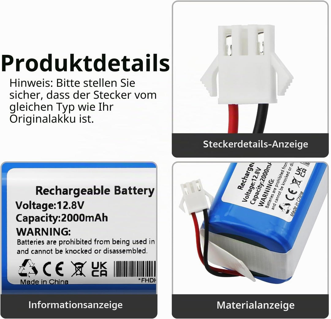 K KYUER 2000mAh Saugroboter Ersatzakku für Lefant M320 M210 M210 Pro M210P M210B M213 M213S M1 Robot