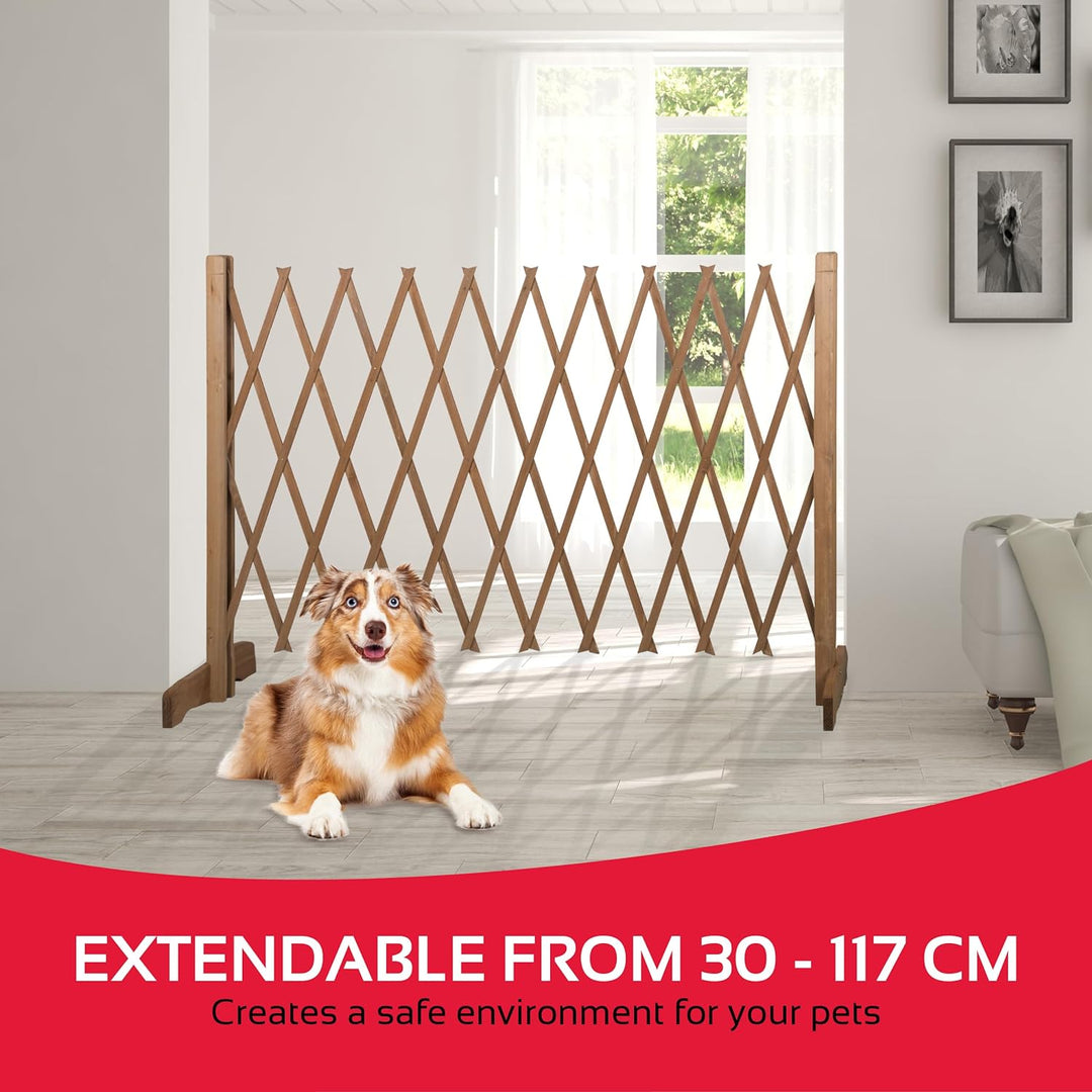 maxxpro Abspergitter Hund - Versenkbarer Hundegitter - Schutzgitter Ausziehbare Breite 30 bis 117 cm
