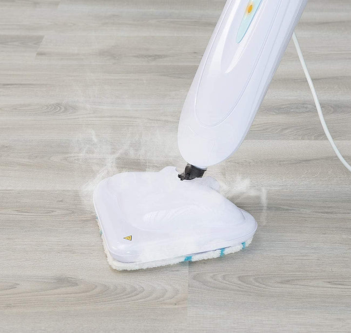 Sichler Haushaltsgeräte Dampfbesen: Kompakter Dampfreiniger mit 1.500 Watt, für Hart- und Teppichböd