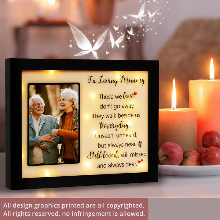 Memorial Gifts LED Shadow Box 10.2x15.2 cm Bilderrahmen – Trauergeschenk für den Verlust von Mutter,