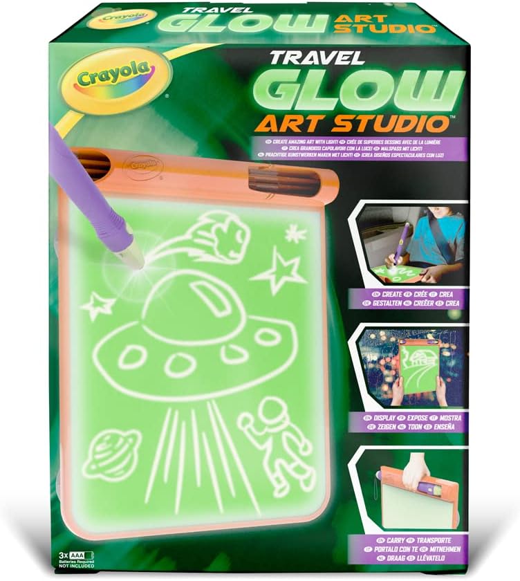 Crayola - Travel Glow Art Studio, Leuchttafel, Spiel und Geschenk für Kinder, ab 6 Jahren, 04-2506