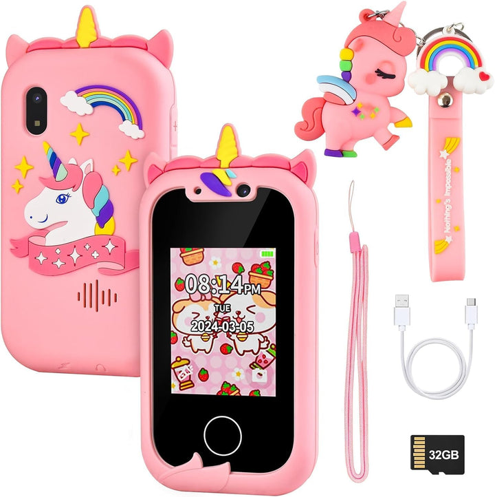 htbakoi Kinder Handy Kinderhandy Smartphone Spielzeug Spielhandy Kindertelefon Kinder Telefon Spielz