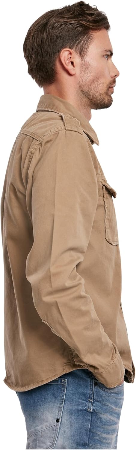 Brandit Vintage Shirt Long Sleeve,mehrere Farbvarianten, Grössen S bis 7XL, Camel Longsleeve