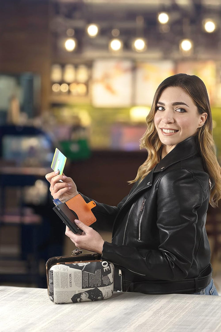 SLim Geldbörse für Herren & Damen Smart Wallet kartenetui mit Münzfach & RFID Schutz Portmonee Porte