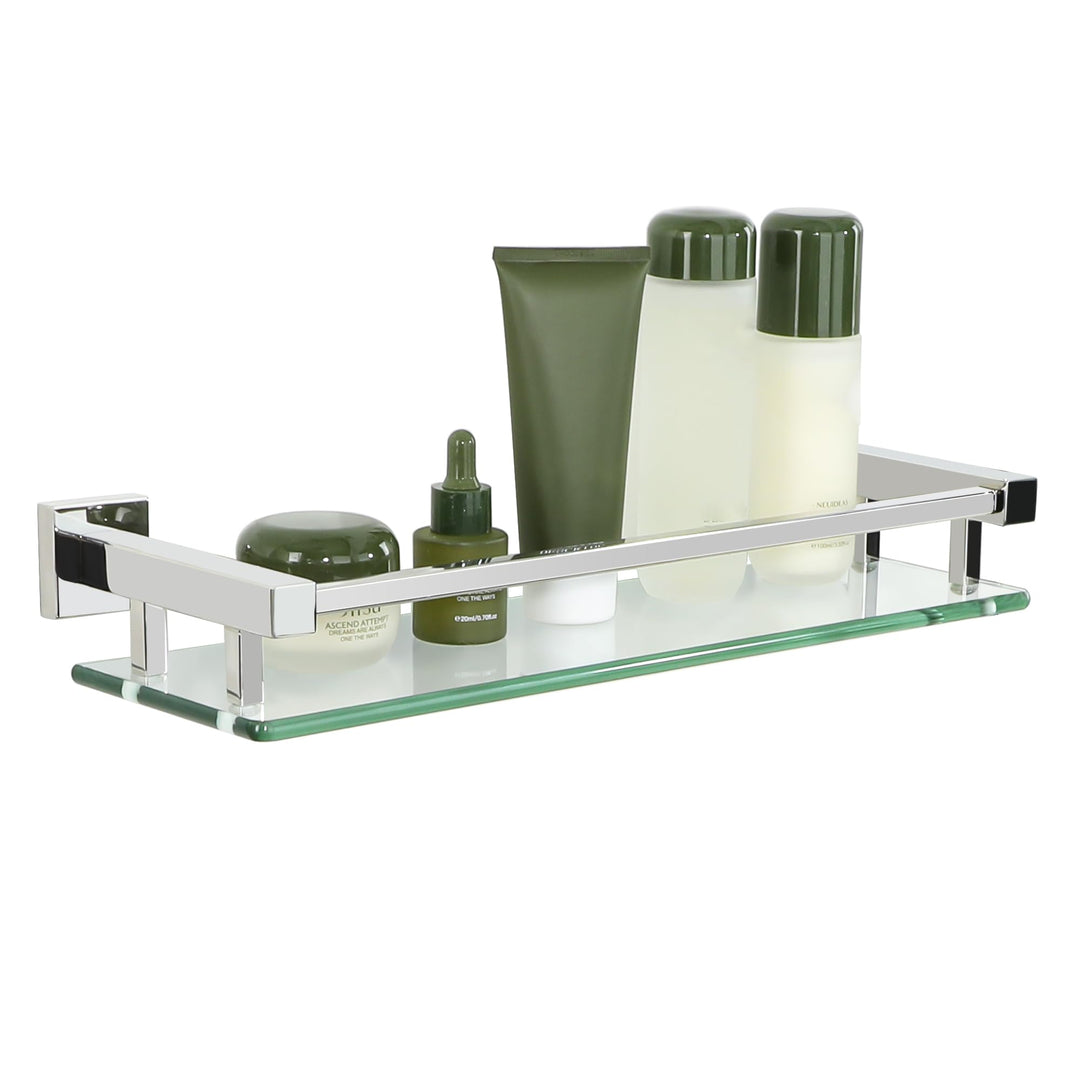 SAYAYO Duschablage Edelstahl, Duschregal Chrom Glasregal Badezimmer Regal Duschkorb Shampoo Halterun