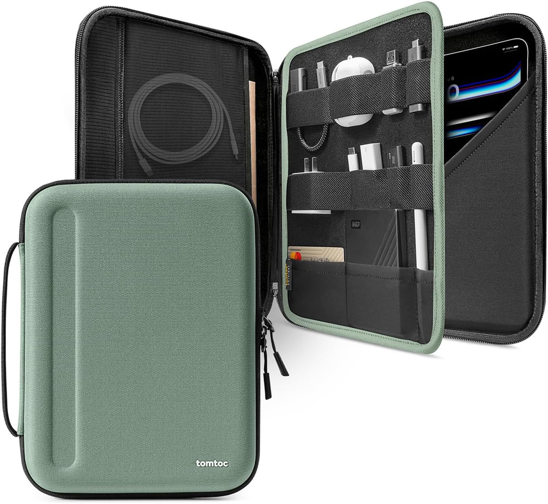tomtoc Portfolio Tablet Tasche für 12,9 Zoll iPad Pro M2&M1 6/5/4/3 2022-2018 mit Zubehör, Hartschal