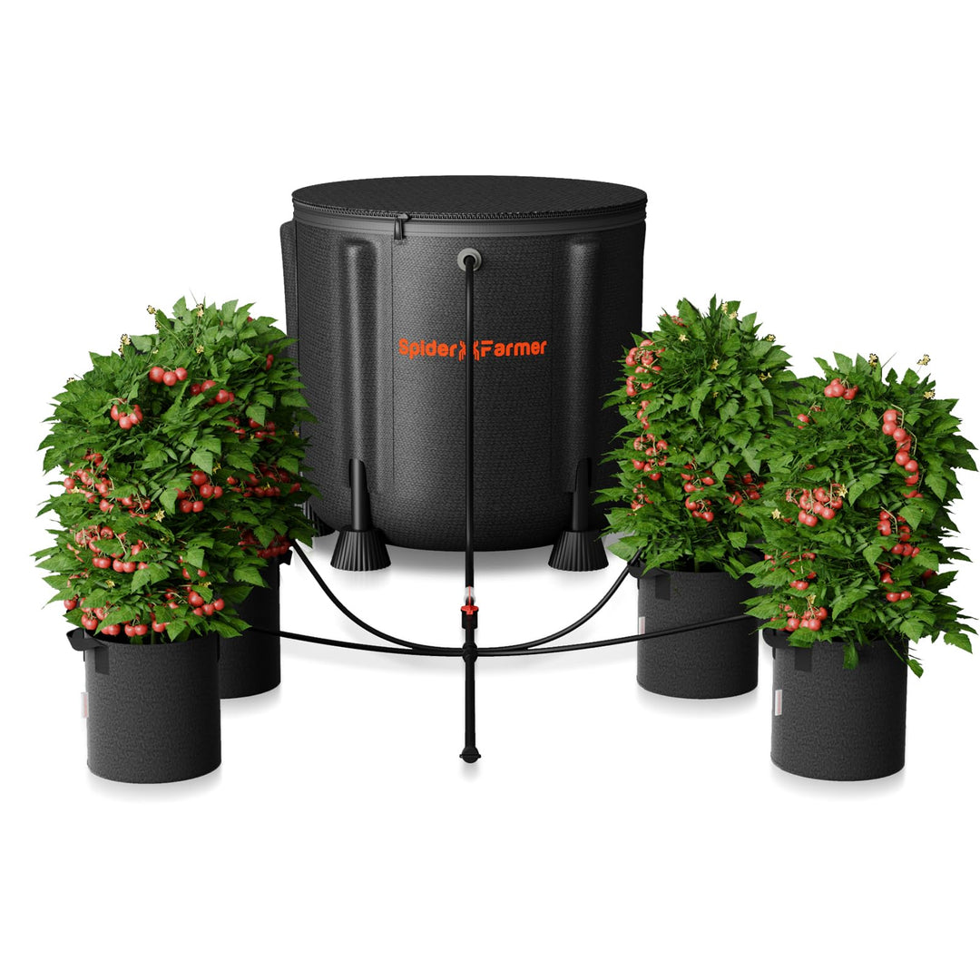 Spider Farmer Automatische Bewässerungssystem Indoor mit 50-Liter Eimer, 25-Watt Wasserpumpe und Nie