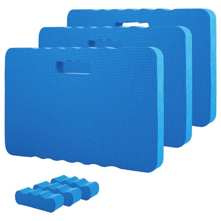 APACALI 3 Stück Kniekissen Garten Blau, 43x28x4CM Dicken Garten Kniekissen, Wasserabweisender Kniepo
