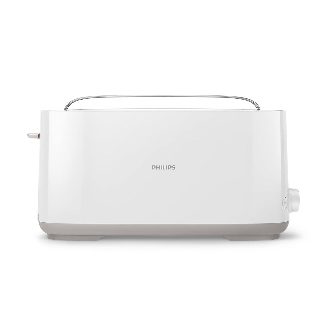 Philips Toaster – Lange Toastschlitze, 8 Stufen, Brötchenaufsatz, Auftaufunktion, Cool-Touch-Gehäuse