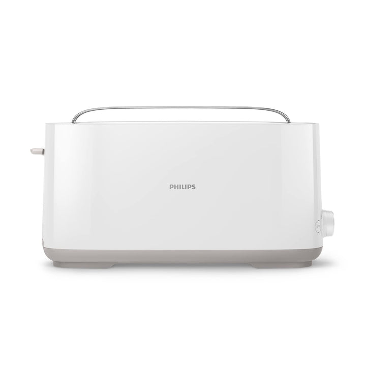 Philips Toaster – Lange Toastschlitze, 8 Stufen, Brötchenaufsatz, Auftaufunktion, Cool-Touch-Gehäuse