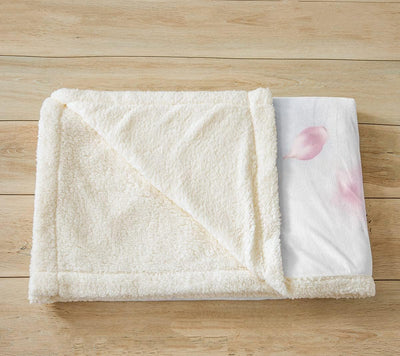 Tbrand Weisses Pferd Kuscheldecke Rosa Blumen Fleece Wohndecke Aquarell Wildtier Design Decke 150x20