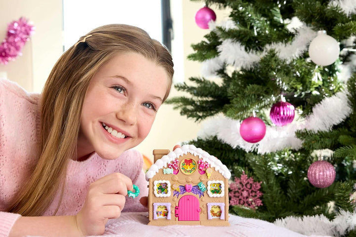 Polly Pocket Adventskalender mit Polly Pocket Puppe, Lebkuchenhaus-Spielset zum Selbermachen mit 24