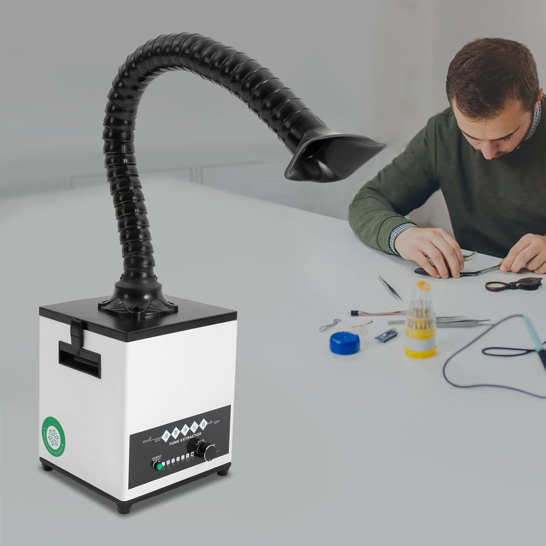 Lötrauchabsorber Lötrauchabsaugung 100W 0-225 m³/h Tragbares Schweissen Mobiler Rauchabzug mit 3-Stu