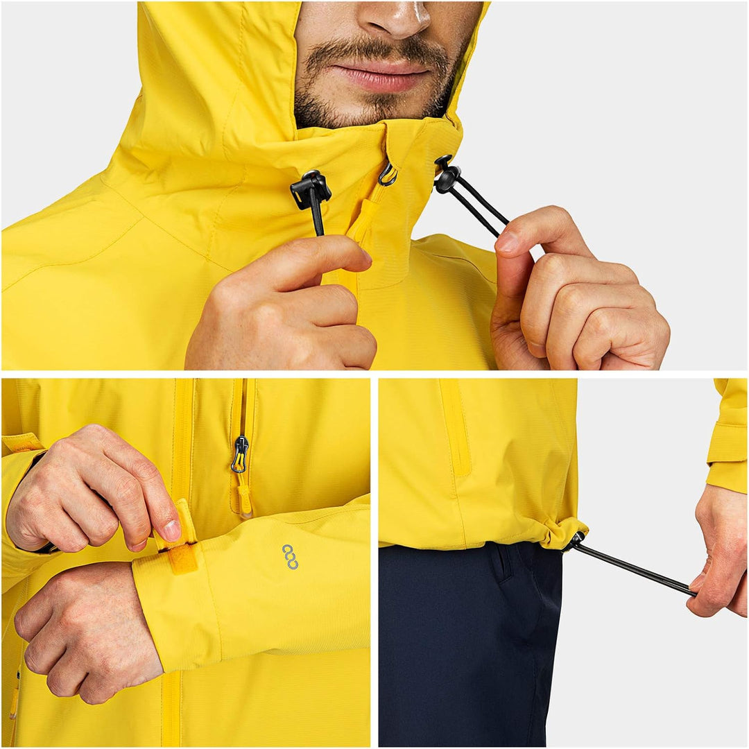 33,000ft Regenjacke Herren Wasserdicht Outdoorjacke Leichte Freizeitjacke Packbare Windjacke Fahrrad