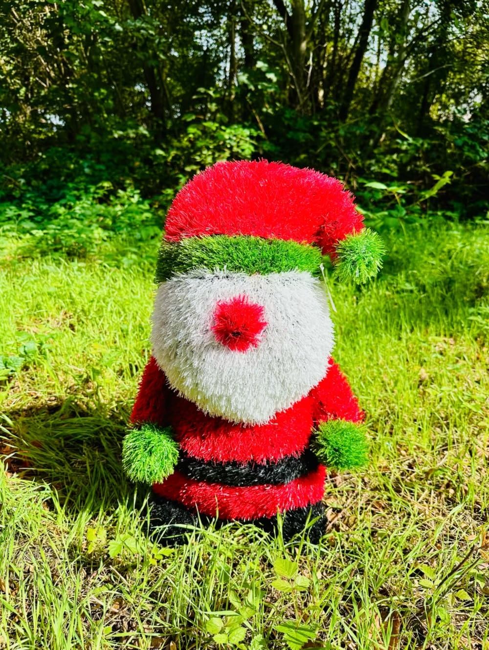 Innovative Kunstwerk Figuren aus Kunstrasen Hase Bär Hund Tier Garten Dekoration Gras Deko (Weihnach