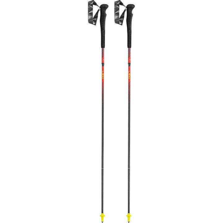 LEKI Cressida Sticks bright red-neonyellow-naturalcarbon 125cm, bright red-neonyellow-naturalcarbon