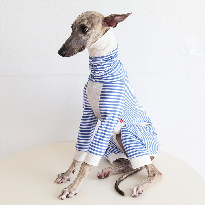 Leichter Baumwoll-Windhund-Pullover, Whippet-Kleidung mit Beinen, Rollkragen-Hunde-Jumpsuit, Hunde-P