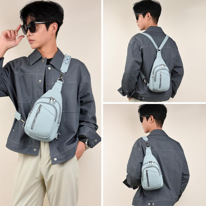 Travistar Brusttasche Sling Bag Damen Herren 2 in 1 Rucksack Damen Klein mit 2 Abnehmbare Schultergu