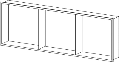 Wandnische aus Edelstahl NT309010X mit Ablagefach - 30 x 90 x 10 cm Einbauregal, flexibler Einbau- I