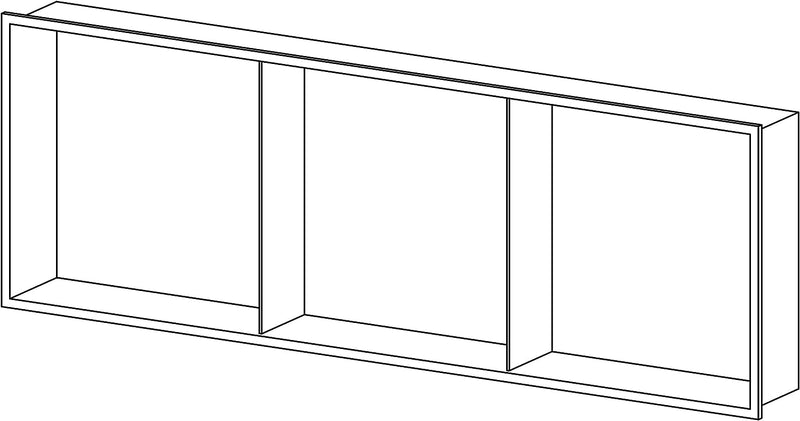 Wandnische aus Edelstahl NT309010X mit Ablagefach - 30 x 90 x 10 cm Einbauregal, flexibler Einbau- I