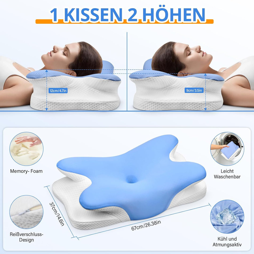 Ehomfory Memory Foam Kissen, Nackenstützkissen Ergonomisches Seitenschläferkissen Nackenkissen Kopfk