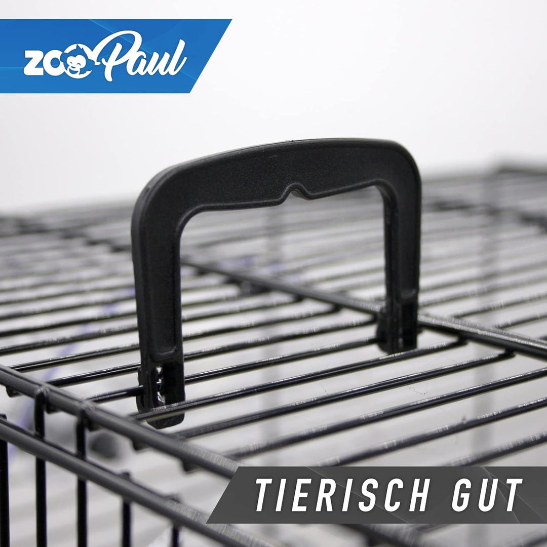 ZooPaul Premium Nagerkäfig Kleintiere schwarz inkl. Zubehör aus Holz 60x36x54 cm Maus Hamsterkäfig