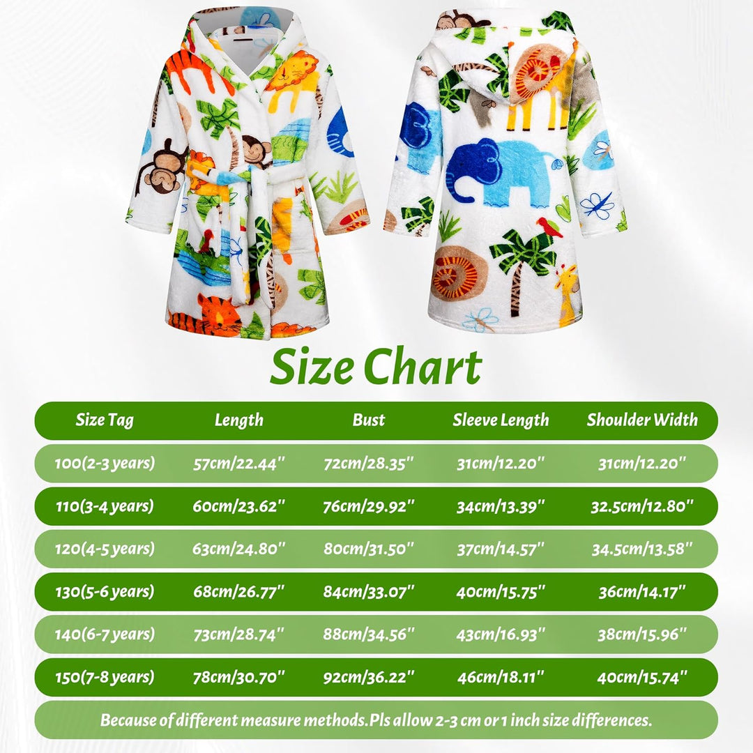 Baogaier Bademantel Kapuze Kinder Morgenmantel Flanell Nachtwäsche Robe Frottee Lange Ärmel Weiche S