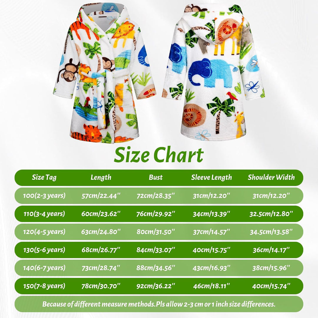 Baogaier Bademantel Kapuze Kinder Morgenmantel Flanell Nachtwäsche Robe Frottee Lange Ärmel Weiche S