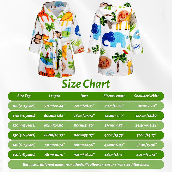Baogaier Bademantel Kapuze Kinder Morgenmantel Flanell Nachtwäsche Robe Frottee Lange Ärmel Weiche S